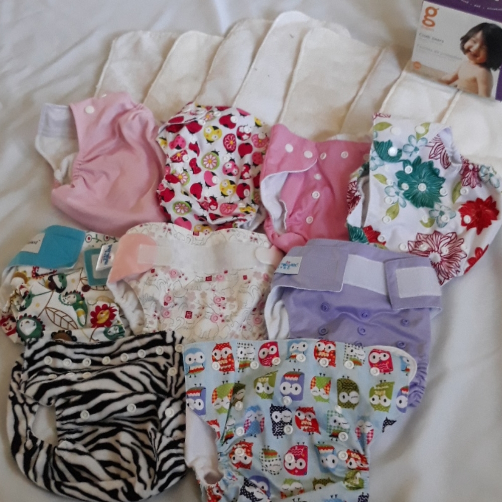 Bundle of 9 Diaper Covers with inserts